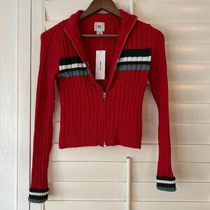 Urban Outfitters Cable Knit Sweater Cardigan Double Zipper